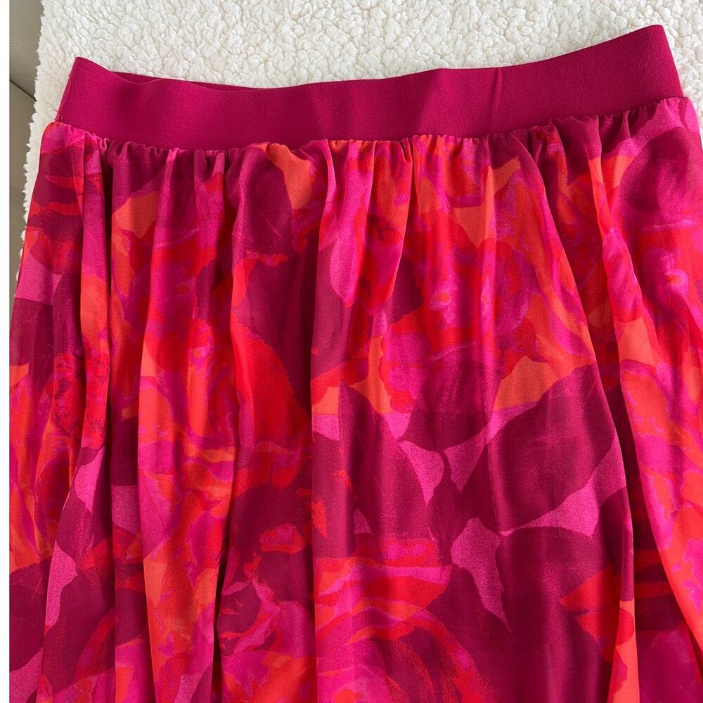 Torrid Maxi Skirt Size 2X Built In Bike Shorts Pink Floral Chiffon Resortwear - Picture 6 of 7
